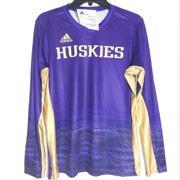 adidas Tops - NWT Adidas Washington Huskies Training Shirt Women Medium Purple Sample